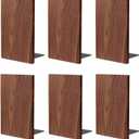 Muso Wood Handmade Walnut Book Ends, Non-Skid Bookends for Shelves, Large Sturdy Book Ends for Heavy Books, Decorative Book Shelf (3 Pairs)