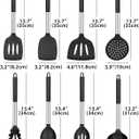 Silicone Cooking Utensil Set, 8Pcs Non-stick Cookware with Stainless Steel Handle, BPA Free Heat Resistant Kitchen Tools with Spatulas, Turners, Spoons, Skimmer and Pasta Fork