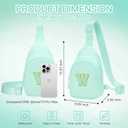 Viverte Small Initial Sling Bag Crossbody Bag Fanny Pack for Women Cute Chest Bag Cross Body Bag Personalized Birthday Gifts for Her Trendy Preppy Stuff Cool Stuff Gifts for Women (Light Green-W)