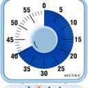 Secura 60-Minute Visual Countdown Timer, 7.5-Inch Oversize Classroom Visual Timer for Kids and Adults, Durable Mechanical Kitchen Timer Clock with Magnetic Backing (Navy Blue)