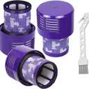 Vacuum Cleaner Filter Replacement for Dyson V10 Cyclone Series/ V10 Absolute/ V10 Animal/ V10 Total Clean/ SV12, Compatible with Dyson Part 969082-01, 3 Washable & Reusable Filters + 1 Cleaning Brush