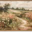 OIQArtOIQ Framed Canvas Wall Art,Vintage Decor,Landscape Nature Country Wildflower Paintings Farmhouse Pictures Modern Artwork Rustic Fall Flower Prints Cottagecore Office Living Room Bedroom Bathroom (16x24 in)