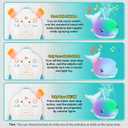 Bath Toys, Rechargeable Baby Bath Toys, Dolphin Sprinkler Bath Toy with Light Up Music,Bathtub Water Toy, Birthday Gifts for 1-6 Years Old Boys Girls - Blue