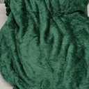 PAVILIA Fleece Throw Blanket for Couch with Pom Pom Fringe, Emerald Green, Soft Cozy Fuzzy Flannel Blanket for Sofa Bed, Lightweight Plush All Season Throw, 50x60 Inches