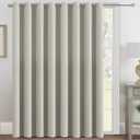 H.VERSAILTEX Blackout Patio Curtains 100 x 96 Inches for Sliding Door Extral Wide Blackout Curtain Panels Thermal Insulated Room Divider - Grommet Top, 8' Tall by 8.5' Wide - Ivory/Cream