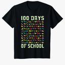 100 Days of School Dinosaur 100 Days Smarter 100th Day Kids T-Shirt, size S