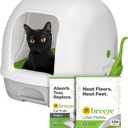 Purina Tidy Cats Hooded Litter Box System, BREEZE Hooded System Starter Kit Litter Box, Pellets & Pads (10.37 Pound (Pack of 1), White)