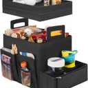 StorageWorks Trunk Organizer for Car, Car Organizer with Lid, Seat Back Storage, Medium, Black, 1-Pack
