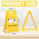 Cute I Love You Valentine's Day Til We're Ghosts Desk Sign Yellow Warning Style Table Decor Valentine's Day Gift for Boyfriend Girlfriend Husband Wife Tabletop Cubicle Phone Holder Mirror Stand