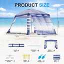 Beach Cabana Tent with Sun Shade - 8'×8' Large Beach Canopy Tent with Side Wall, 2 Cup Holder & Adjustable Height, Portable & Foldable Canopy for Camping/Patio/Parties/Garden/Backyard