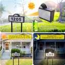 Solar House Numbers Address Sign, IP65 Waterproof Solar Address Plaque for Outside, 3200K Warm & 6500k Cold LED Illuminated House Numbers for Outdoor Wall Mounted & Home Yard Ground Address Number