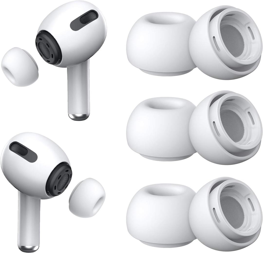 [3 Pairs] Replacement Ear Tips for Airpods Pro and Airpods Pro 2nd Generation with Noise Reduction Hole,Silicone Ear Tips for Airpods Pro with Portable Storage Box and Fit in The Charging Case(Medium)