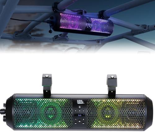 KEMIMOTO UTV Sound Bar 18 Inch SXS Speaker RGB Wireless Control Bluetooth Compatible with 2X Tweeter and 2X Subwoofer Compatible with Polaris Can am Talon CForce, for 1.56"- 2.25" Roll Cage