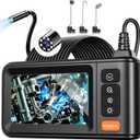 Borescope Endoscope Camera with Light, 4.3" Screen HD Sewer Camera Waterproof Snake Hold Borescope Inspection Mechanic Tools with 8 LED Lights, 16.5FT Semi-Rigid Cable, Gadgets for Men, Black