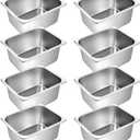 Zubebe 8 Pcs Hotel Pans Stainless Steel Steam Table Pan 1/2 Half Size 6 Inch Restaurant Steam Table Pan Deep Metal Food Tray Commercial Food Pans for Restaurant Party Buffet Catering