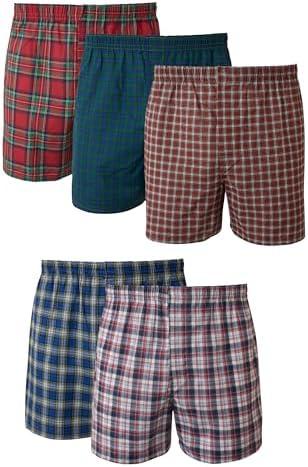 Hanes Men's Underwear Boxers Pack, Cool & Breathable Cotton Underwear, Moisture-Wicking Boxers for Men.L