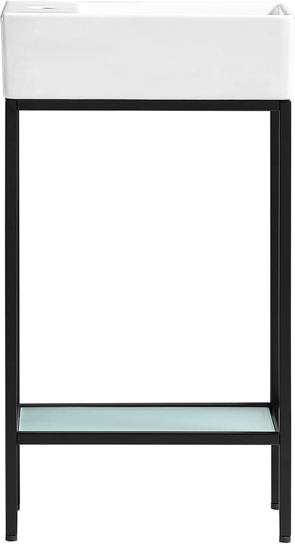 Swiss Madison Pierre 19.5 Single, Freestanding, Open Shelf, Matte Black Frame Bathroom Vanity