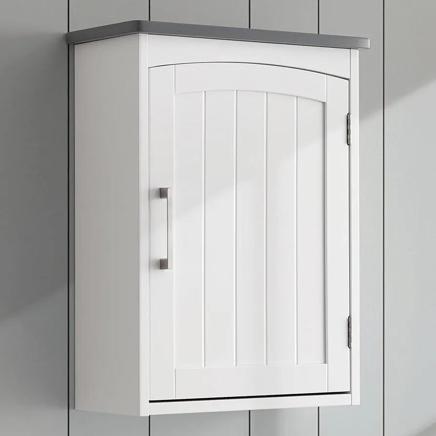 FRALIMK Small Over The Toilet Storage Cabinet, Wooden Wall Medicine Cabinet for Bathroom, Kitchen, Hanging Wall Cabinet, 15x20 inches
