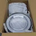 BESTSTAR 200PCS Black and Clear Plastic Plate, Black Disposable Plate Set with 100 Dinner Halloween Plates and 100 Dessert Plates for Party