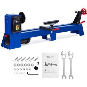 Wood Lathe, 14" x 40" Benchtop Wood Lathe Machine 0.5 HP Infinitely Variable Speed 1040-2980 RPM, Wood Turning Lathe Machine with Wrench & 2 Chisels for Woodworking, Woodturning