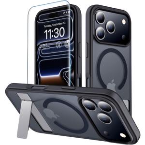 xiwxi for iPhone 17 Pro Max Case with Kickstand,[Compatible with Magsafe][1*Screen Protector],Military-Grade Protection & Anti-Yellowing,Magnetic Case for iPhone 17 Pro Max,Black