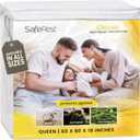 SafeRest Waterproof Mattress Protector Queen Size  Absorbent Breathable Soft Fitted Bed Cover with 18" Deep Stretchable Pockets  Machine Washable Queen Mattress Cover