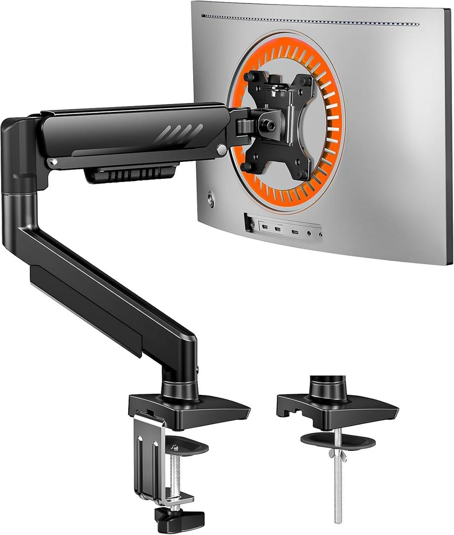 ErGear Single Monitor Arm, Fully Adjustable Monitor Mount for 1334 Inch Screens, Fast Install Computer Monitor Stand with Tool-Free VESA Mount, Cable Management, Holds 19.8 lbs, Max VESA 100x100mm