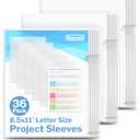 Dunwell Clear Folders for Documents, Plastic 8.5x11 File Sleeves for Document Protection, Filing, Storage, Organization (36 Pack) Transparent Folders with Pockets, Durable Letter Size Document Holder