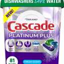 Cascade Platinum Plus ActionPacs Dishwasher Detergent Pods, Fresh Scent (81 Ct)