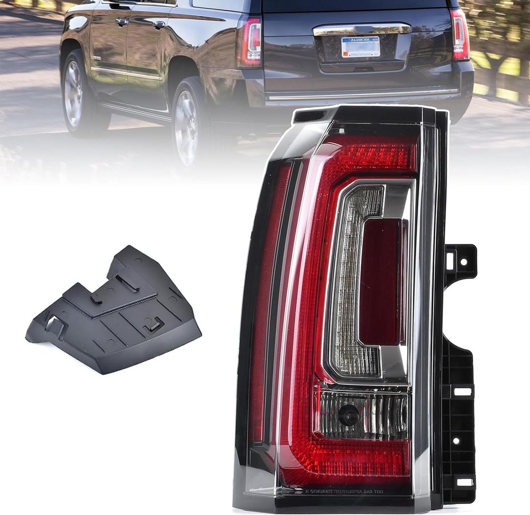 Tail Lights Assembly Compatible With GMC Yukon/Yukon XL 2015 2016 2017 2018 2019 2020 Left Driver Side LED Lens Taillights Brake Signal Assembly With Bulb