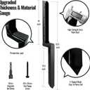 Fence Post Repair Anchor, Heavy Duty Steel Thickened Fence Post Repair Kit, Ground Stakes Quick Fix Tilted/Broken/Leaning 4x4/6x6 Wooden and Metal Posts, Set of 2, Black