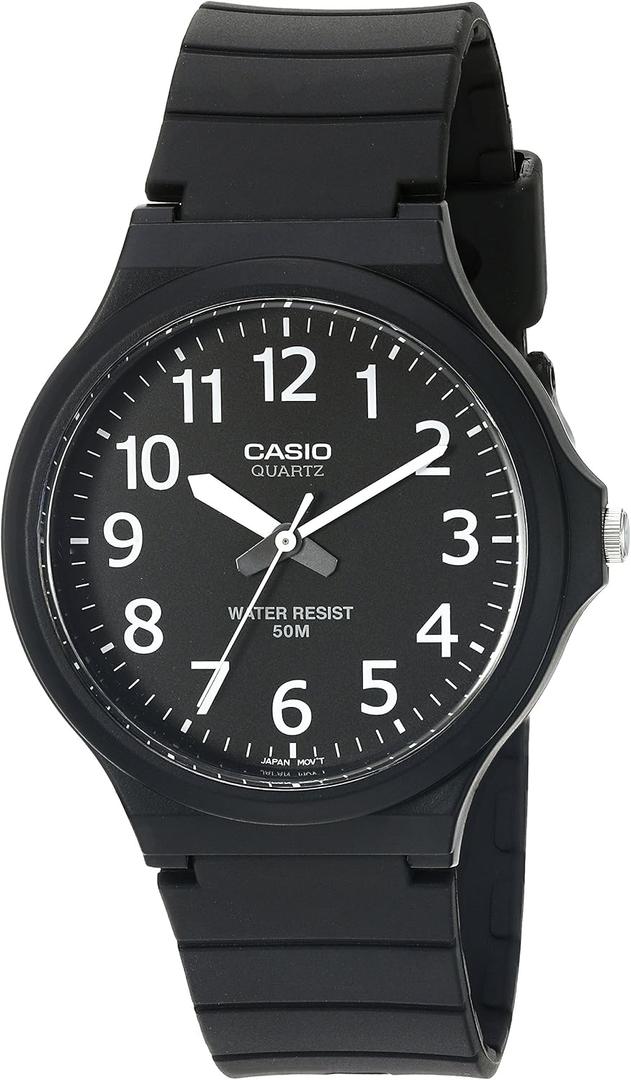 Casio MW240 Series | Mens Quartz Watch | 50M WR | Large Resin Case | Resin Glass | Resin Band | Large Arabic Numerals | Analog Watch | Easy to Read Display | 3 Year Battery