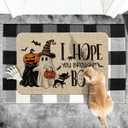Artoid Mode Ghost Pumpkins Cat Halloween Doormat, I Hope You Brought Boos Spider Web Home Decor Low-Profile Switch Rug Door Mat Floor Mat for Indoor Outdoor 24x35 Inch