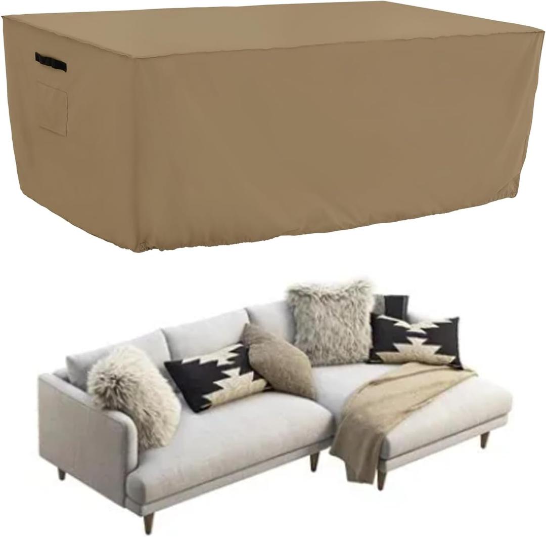 Tempera Retangle Patio Furniture Cover,Outdoor Table Covers Waterproof, Outdoor Dining Set Cover,Heavy Duty Deck Patio Furniture Covers,108''L x 82''W x 27.8''HSpace Grey