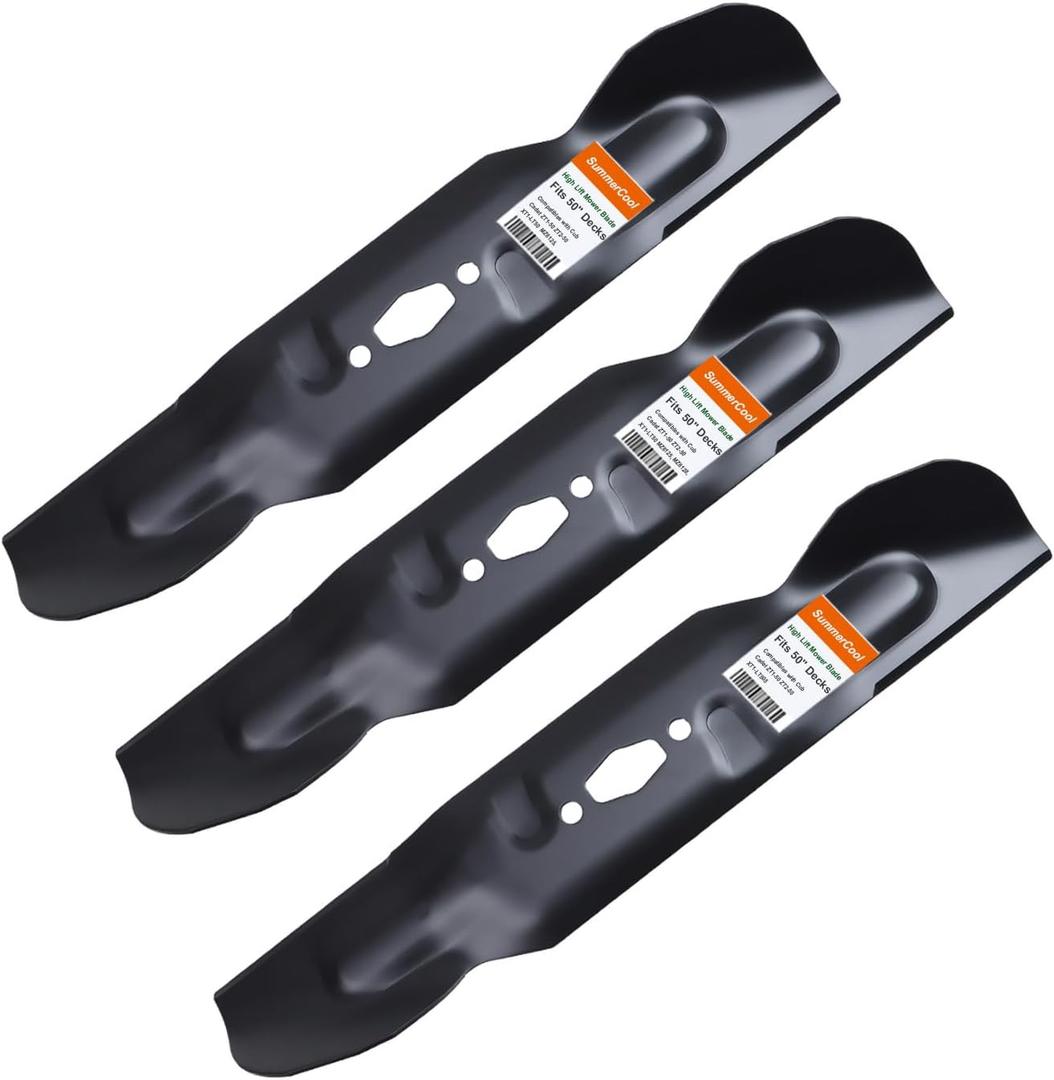SummerCool 742-05094 742P05094 High Lift Mower Blades Replace for Cub Cadet ZT1-50 ZT2-50 XT1-LT50;50 Inch Decks Lawn Mower Blades with S-Shaped Hole