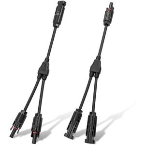 ECO-WORTHY Solar Connectors Y Branch Parallel PV Adapter Cable Wire Plug Tool Kit for Solar Panel(M/FF+F/MM)