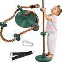 REDCAMP Climbing Rope Swings for Trees, Heavy Duty Plastic Disc Swing Seat for Kids and Adults with Hanging Strap and Snap Hooks