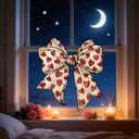 2 Sheets Valentine's Day Window Clings Romantic Red Heart & Bow Designs Happy Valentine's Day Decor Electrostatic Windows Stickers Decals for Home Holiday Party or Office Decorations