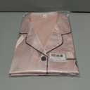 Womens Silk Satin Pajamas Set Short Sleeve Sleepwear Button Down Loungewear 2 Piece Pjs Shorts Set (M)