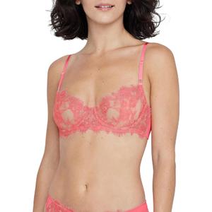 Skarlett Blue Women's Entice Lace Underwire Balconette Bra 324143 (32C, Rosy/Terracotta)