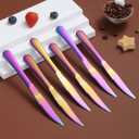 Rainbow Steak Knife Set, Kyrtaon Colorful Serrated Knife, Titanium Mutil-color Plating Stainless Steel Sharp Knives Set, Dinner Knifes Set of 8, Dishwasher Safe Sturdy And Easy To Clean