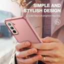 SURITCH for Samsung Galaxy S22 Case, [Built-in Anti-Scratch Screen Protector] 360 Full Body Protection Dual Layer Shockproof Rugged Bumper Phone Cover for Galaxy S22 6.1 Inch (Pink Gold)
