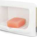 Classic Recessed Ceramic Soap Dish for Shower Wall, Heavy-Duty, Space-Saving, Self-Draining Built-in Soap Holder for Bathroom & Laundry, Perfect for Replacing Old Soap Dishes or New Installations