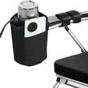 TYYIHUA Cup Holder and Phone Holder for Electric Wheelchair, Compatible with Most Electric Wheelchairs, Secure & Convenient Drink Carrier, Black