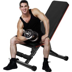 Sweetcrispy Adjustable Weight Bench for Home Gym, Foldable Incline Workout Bench Press with 795 LBS Weight Capacity, Strength Training Fitness Equipment for Full Body Exercise (Classic Black)