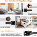 Door Handles Interior, Door Knobs Interior, Black Door Handle with Reversible Lever, Keyed Alike Door Lock Sets for Bedroom, 5 Packs Heavy Duty Door Lock Sets, Matte Black