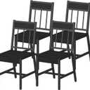 YATINEY Dining Chairs Set of 4, Industrial Kitchen Chairs with Metal Frame, Slanted Back, Wooden Dining Chair Set, for Kitchen, Living Room, Black CY03L4BB, 14.6"d X 14.6"w X 36.2"h