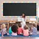 Mixweer Watercolor Rainbow Pastel Scalloped Bulletin Board Border 65.6 Feet Classroom Borders Poster Chalkboard Border for School, Classroom, Home Decoration