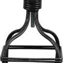 Benjara 20-30 Inch Swivel Counter Bar Stool, Vintage Metal Frame, Round Seat, Brown and Black