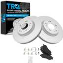 TRQ Front Metallic Brake Pads & G-Coated Rotor Kit for Chrysler Dodge Jeep Mitsubishi (BKA10685)